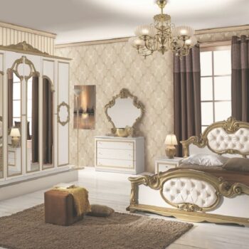 Dormitor Barocco Bianco Gold 6A 160