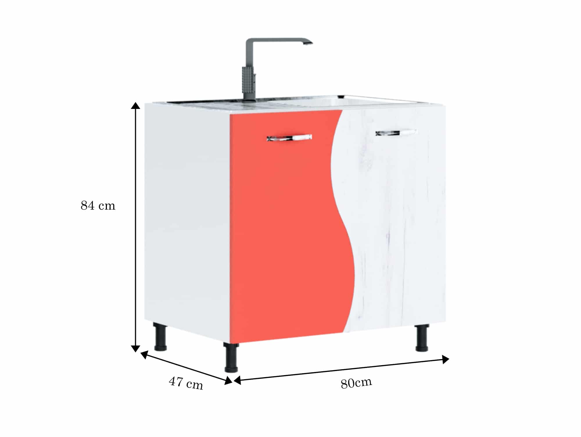 corp jos 80cm chiuveta usa v2 s piros kotazva